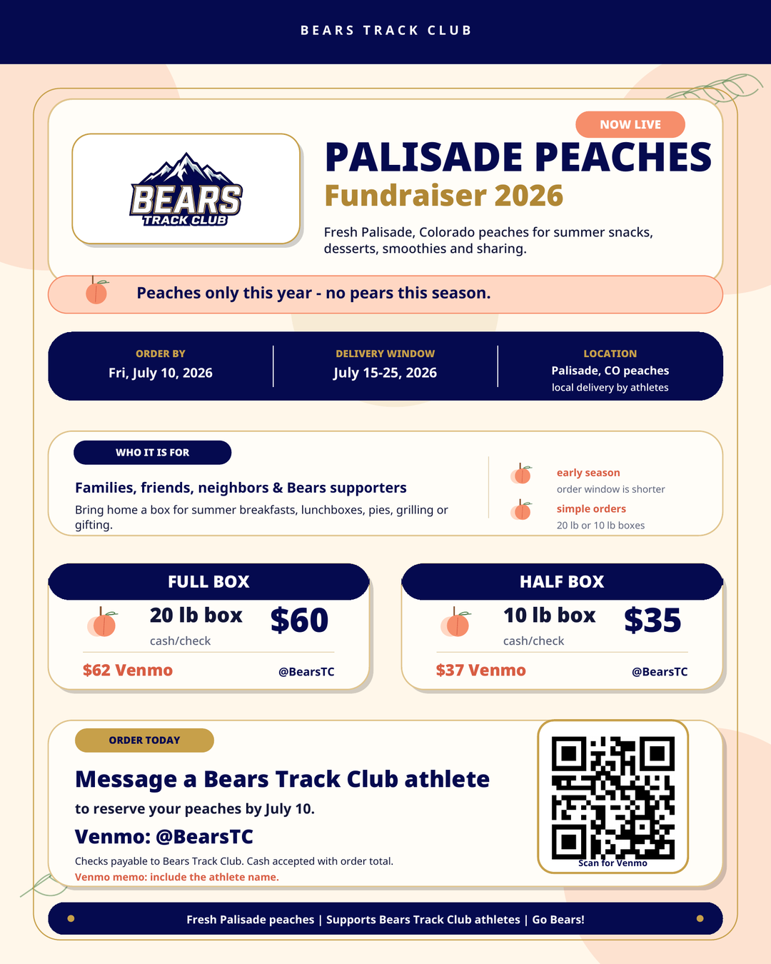 Peach fundraiser flyer